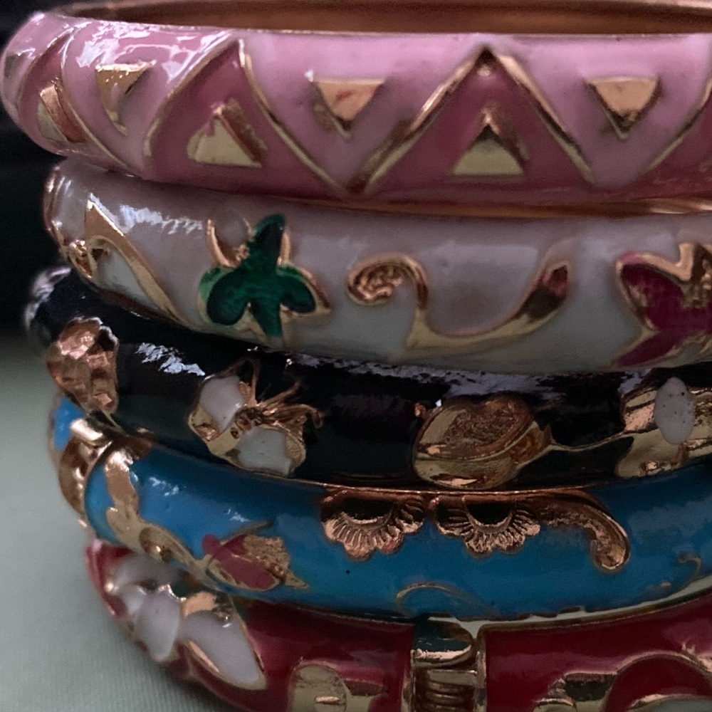 Colorful Enamel Bangle Set